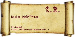 Kula Márta névjegykártya